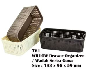 Green leaf 761 keranjang plastik wadah laci organizer WILLOW keranjang wadah serbaguna
