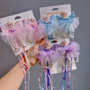 Ready Stok 1 Pair Frozen Wings Mesh Skirt Fake Braids Hair Clip