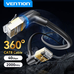 Vention CAT8 360 Degree Ethernet Rotate Cable 40Gbps 2000MHz CAT 8 Networking Internet Lan Cord for PS3 PS4 PC Router RJ45 Cable