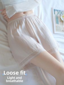 DUOLIANTI | Loose Ice Silk Safety Pants Womens Summer Thin Home Shorts Butterfly Knot Anti-Light Bottoming Trousers Casual Elastic Waist