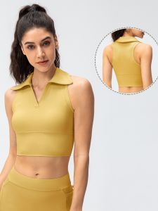 CJLINDF | Chest Pad-Free Running Collared Tank Top