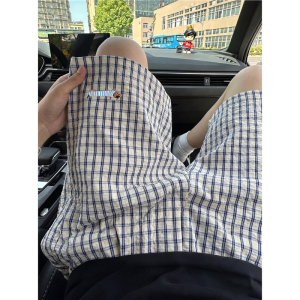 Quần Short Hơi Thở Nhanh Khô Caro Mùa Hè Phong Cách Thường Ngày