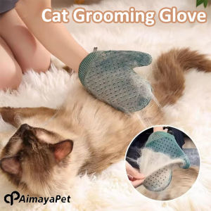 AIMAYAPET 1PC Cat Grooming Glove 2 in 1 Soft Massage Pet Hair Remover Brush Clean Couch Carpet Dog Cat Fur Glove