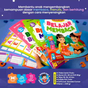 (ISI 3 BUKU) Pintar Calistung Belajar Membaca Menulis & Berhitung - Buku Anak 4 Tahun - Ziyadbooks