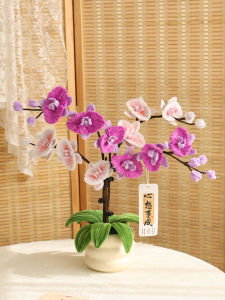 Creative Handmade Butterfly Orchid Flower Bouquet Pot Home Decoration Moving Gift Twisted Stick Material DIY Craft Toy for Teens