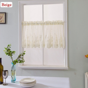 Lace Short Curtain Mesh Lace Flower Curtain Kitchen Dining Room Home Window Decor