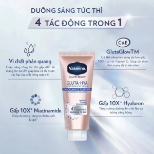Combo 2 Vaseline Gluta-Hya Dưỡng Thể Nâng Tông Tức Thì Gấp 4x 300ml x 2