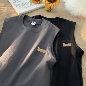 Pure Cotton Vest Mens Sleeveless Shirt Summer New Arrival Fashion Trendy Brand Loose Sports Fitness Boys Sleeveless Jacket Short-Sleeved