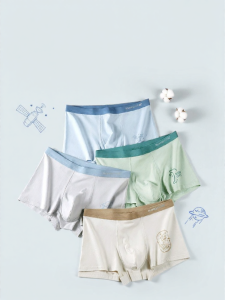 THREEGUN | Antibacterial Cartoon Print Cotton & Silk Underwear for Teenagers and Plus Size Children