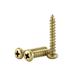 POWER&STRONG | Brass Round Head Self-Tapping Screws for Wood