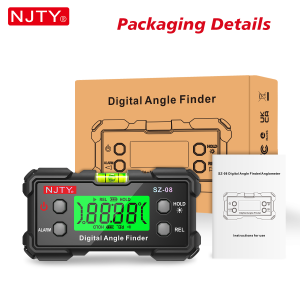NJTY | NJTY Digital Protractor Angle Finder Gauge Backlit Flip Screen Magnetic Inclinometer with Absolute REL Mode Measuring Tool