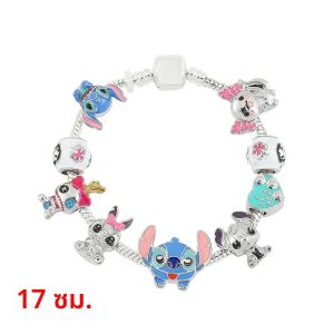Disney Stitch เครื่องประดับการ์ตูน Lilo & Stitch แรงบันดาลใจสร้อยข้อมือ DIY Stitch จี้คริสตัลลูกปัดกําไลข้อมือผู้หญิง Jewellry ของขวัญ