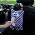 Cute Big Eyes Car Mounted Tissue Box Decorative Hanging Ornament Plush Material Car Interior Decoration Hanging Bag Tissue Holder. 