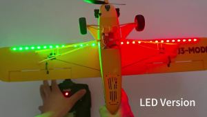 WLtoys | New Version J3-CUB 2.4G RC Airplane With RED LED 5CH 3D/6G Fixed Wing Aircraft With LED Brushless Motor Outdoor Toys