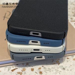 Rough Particle Fine Grinding Rock Sand Phone Case Full Lens Protection Fingerprint Resistant for Apple iPhone 15 pro Max 16 pro 14 plus 13 Hard Shell 12 Protective Cover X678