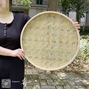 round Bamboo Wicker Plate Home Use Rice Strainer Decorative Sun Drying Tray Bamboo Handicraft Basket Traditional Chinese Style