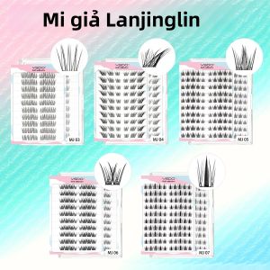 Lanjinglin 3D Cụm Hàng Mi Không Keo Dán Lông Mi Giả 10 Hàng DIY Mềm Mại Tự Nhiên Tự Dán Cây Nối Mi Trang Điểm