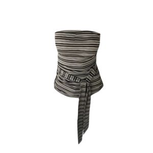 YUEZHONGWEI | เสื้อครอปสายเดี่ยวไม่สมมาตรสไตล์ฝรั่งเศสสำหรับผู้หญิงในฤดูร้อน แขนกุด โชว์ไหล่ ทรงเข้ารูป เสื้อคลุมกันหนาว