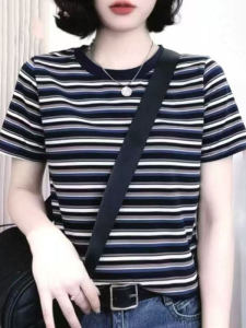 QIAOXIZI | New Summer Stripe Slimming Loose T-shirt