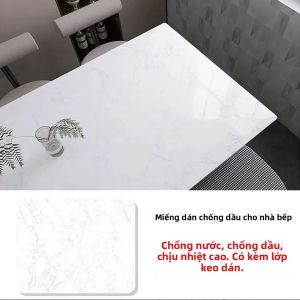 40Cm Đá Cẩm Thạch Họa Tiết Tự Dính Dán Tường Nhà Bếp Chống Dầu Chống Bám Bẩn Giấy Dán Tường PVC Cho Phòng Khách Trang Trí Nhà