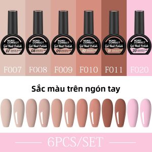 Bộ 6 Màu Sơn Gel Móng Tay Nửa Tròn Màu Sắc Tươi Sáng Mùa Xuân & Mùa Hè Bán Vĩnh Cửu Dạng Bóc Bộ Dụng Cụ Vẽ Móng LED Mỗi Màu 8ml