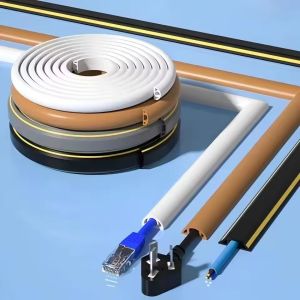 ชั้นสายเคเบิล PVC สายไฟ Protector Self-Adhesive Power CABLE Protector EXTENSION สายไฟท่อสล็อตสายจัดการ