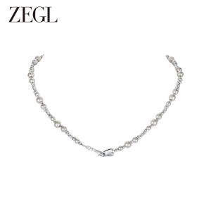 zengliu | Dây Chuyền Áo Sweater Đính Ngọc Trai Giả Màu Xám Có Thể xếp Lớp