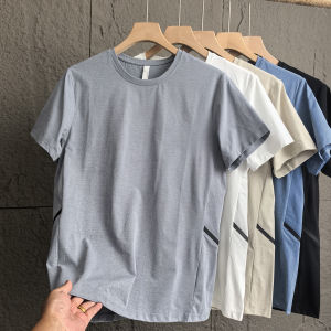 Outdoor Laser Perforated Quick Dry Elastic Casual Short Sleeve round Neck T-Shirt for Men Business Casual Standard Fit Summer