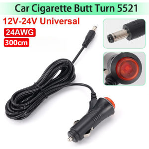 3M 12V 24V Car Cigarette Lighter Power Plug 55x21mm Adapter with Switch Cable for Automotive DIY Power Supply Charging Cord