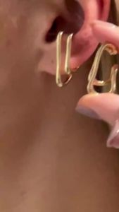 Ingemark Minimalism Gold Color Irregular Geometry Clip Earring for Women Vintage Metal No Piercing Earring 2026 New Year Jewelry