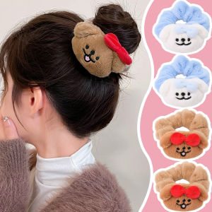 Sang Trọng Capybara Đàn Hồi Dây Buộc Tóc Hợp Thời Trang Lông Dòng Con Chó Con búp bê động vật Lớn cột tóc Cô Gái Mùa Đông phụ kiện thời trang