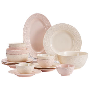 French Embossed Ceramic Dinner Plate Strawberry