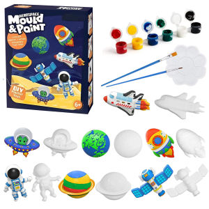 Arts and Crafts Set Painting Kit Unpainted DIY Dinosaur Space Projects Creative Blank Model Toys Graffiti Montessori Educational