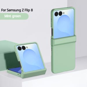Solid Color Fully Wrapped Skin Feel Hinge Protective Phone Case for Samsung Z Flip 8 7 FE 6 5 4 3 Flip8 Flip7 Hard Plastic Cover