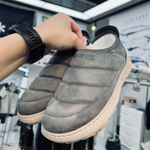 Fleece Lined Anti Ski Casual Shoes Low Cut Easy on Mens Outdoor Snow Mountain Patrol Walker Warm Shock Absorption Slip on Boots