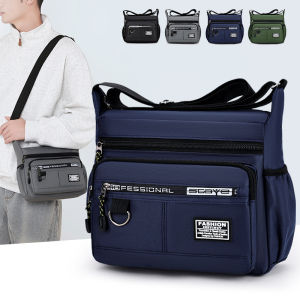 New Large Capacity Casual Business Mens Shoulder Bag Waterproof Wear-resistant Multi-pocket Crossbody Bag for Doing Business