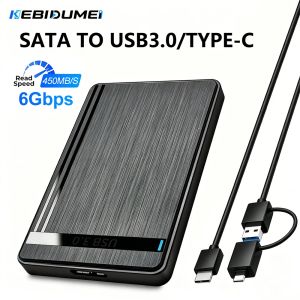 KEBIDU | Kebidumei Type-C External Hard Drive Case SATA to USB3.1 HDD Enclosure for 2.5 HDD SSD 5Gbps Speed Support UASP for PC Laptop