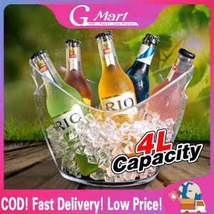 Transparent Ice Cube Storage Bucket Beer Win Bucket Bar Ice Bucket Container Champagne Can Wine Bucket Champagne Beer Chiller Clear Plastic Ice Bucket Party Bar Beer Wine Champagne Cooler for Home Kitchen Party Beverage Drinks Cooling Container