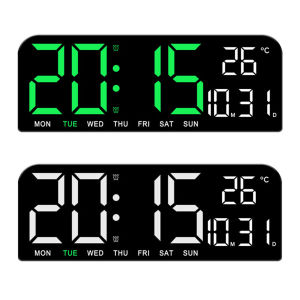 LED Digital Alarm Clock Electronic Wall Clock Large Number Display Bedside Alarm Clock Desk Alarm Clock for Home Office