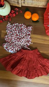 LEWIS EMMA - Tang Qipao Set (2-14 Tahun) Setelan Pakaian Anak Perempuan / Baju Lengan Pendek Dan Celana Rok