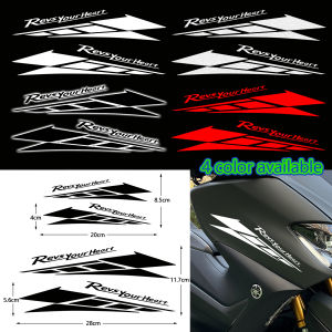 หนึ่งคู่ Revs สติกเกอร์หัวใจของคุณรูปลอกถังร่างกายรถจักรยานยนต์สะท้อนแสงสำหรับยามาฮ่าลาย M1 Y15 A521 Lc135 Y15zr N/xmax AEROX Mio YZF-R15M