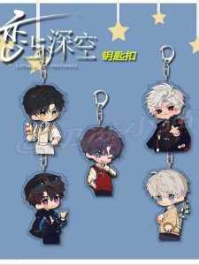 Cartoon Love And Deep Space Q Version Acrylic Keychain Summer Daybreak Li Shen Qi Yu Qin Tie Acrylic Bag Hanging Toy for Teens