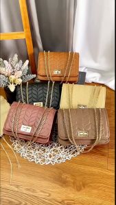 AGS - Tas selempang wanita AINUN SLING BAG PREMIUM - Tas selempang wanita terbaru kekinian - Tas wanita tali rantai gold BISA COD