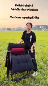 Foldable Reclining/Folding Chair with Adjustable Headrest (RANDOM COLOR/DESIGN)