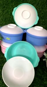 Mangkok Mangkuk Plastik Pastel Tutup 2in1 (Mangkok + Tutup) White Grass Bowl Cornelius Kitchnware