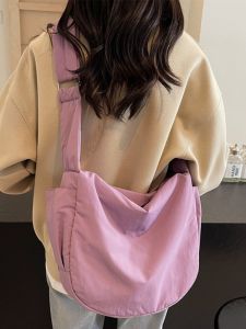 Korean Style Quilted Single Shoulder Bag Fashionable Womens Dumpling Crossbody Bag Casual Workwear Mail Carrier Bag for Students