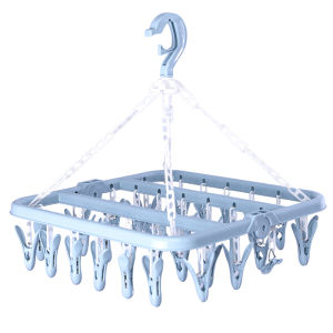 ตากผ้าเหลี่ยม พับได้ เหลี่ยม ตากผ้าเหลี่ยม พับได้ ห่วงตากผ้าเหลี่ยม ที่ตากชุดชั้นใน Socks Hanger with 12/32 clips