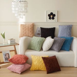 High-low jacquard soft cotton Velvet fluffy throw pillow covers sofa and bed cushion covers