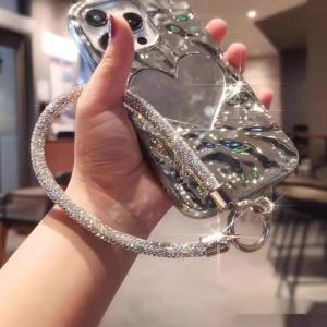 สร้อยข้อมือโทรศัพท์มือถือแบบแขวนไดรฟ์เต็มเพชร สายรัดข้อมือสำหรับโทรศัพท์มือถือที่ทนทานและสวยงาม INS วินด์สตรีท