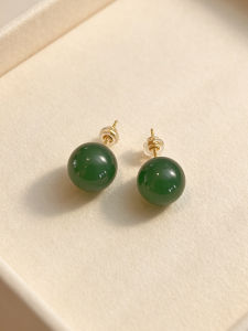 YISHU | New Chinese Style Vintage Earrings Ice Jade Chalcedony